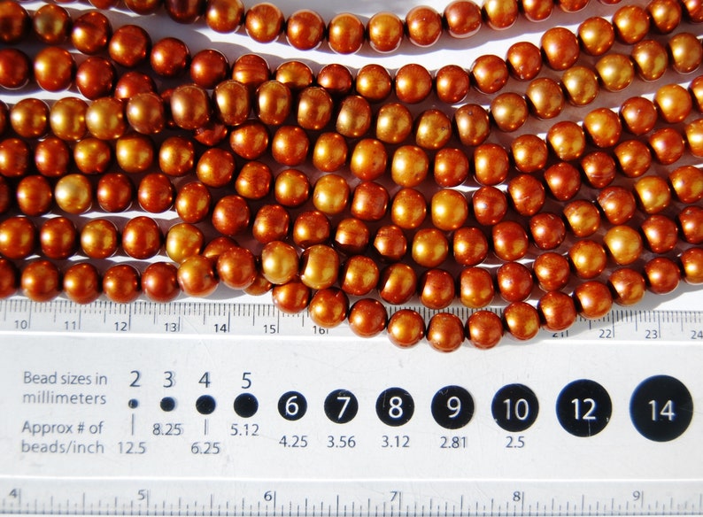 Bronze Pearls Circle of Stones 8 mm Round Fresh Water Pearls Natural Pearls jewelry making supplies pearl strands