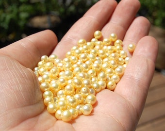 Perlas de agua dulce de patata amarilla de 5 mm: Materiales para hacer joyas, 25 perlas sueltas