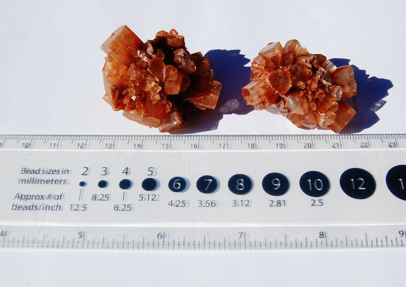 Medium sized Beautiful Aragonite Star crystals Healing stones 3 pieces Circle of Stones crystals Orange crystals