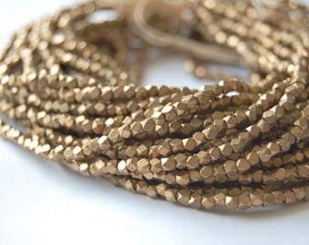 3 mm Brass Cube Beads, Brass Beads, Beading Supplies, Bead strands