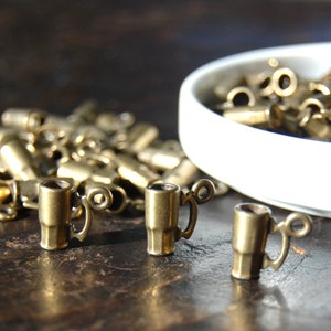 Detailed Brass Beer Stein Charm: USA Jewelry Making Supply