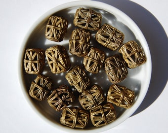 Handmade Brass Beads, African Brass Beads, lost wax brass, Circle of Stones, jewelry making supplies, Tribal beads, Large Brass beads