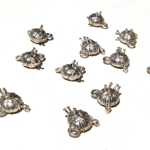 Antique Silver Sewing Pin Cushion charms, Sewing charms, 1 charm, made in the U.S. jewelry making supplies, silver charms, beading supplies