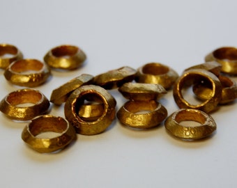 brass and copper mix, Ethiopian ring beads, stamped rings, circle of stones, jewelry making supplies