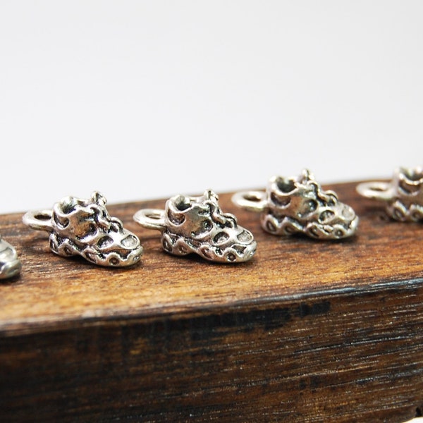 Antique Silver sneaker shoe charms, 1 charm, made in the U.S. jewelry making supplies, silver charms, beading supplies