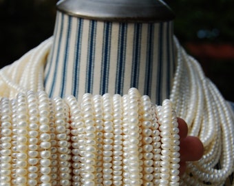 Hilo de perlas de agua dulce de 5 mm: suministros para joyería con forma de rondel