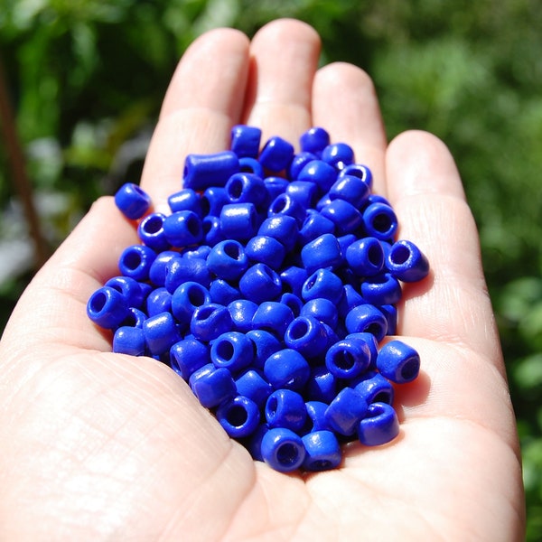 Bright Blue, Navy Blue colored, Small Crow, Vintage Seed beads, Bulk beads, Circle of Stones, Jewelry making supply, Beading supply