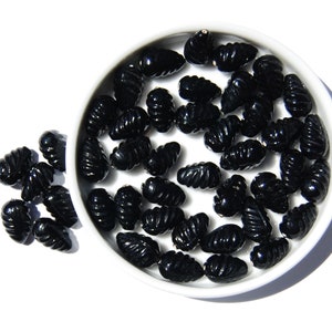 Black Teardrop Glass Beads: Jewelry Making Supplies (Pack of 10)