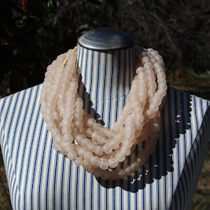 Handmade African Recycled Glass Beads: Pale Pink Ghana Strand
