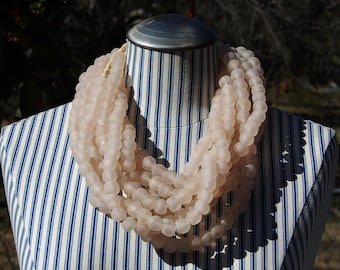 Handmade African Recycled Glass Beads: Pale Pink Ghana Strand