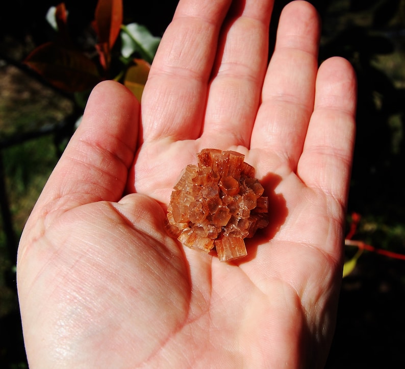 Medium sized Beautiful Aragonite Star crystals Healing stones 3 pieces Circle of Stones crystals Orange crystals