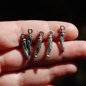 Sterling Silver Plated Chili Pepper Charm: USA Made Jewelry Supply