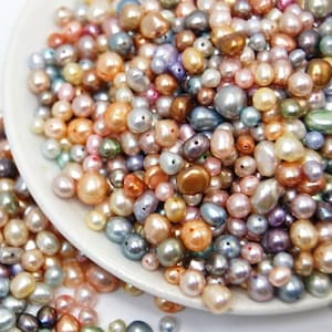 Pastel Mix Freshwater Pearls: Loose pearl Beads, Jewelry Making (15 grams, 3 - 7 mm)
