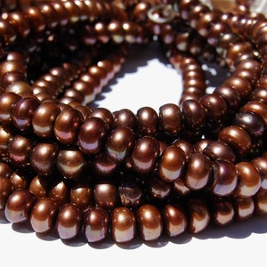 10mm Bronze Rondelle Freshwater Pearl Strand: Jewelry Supplies