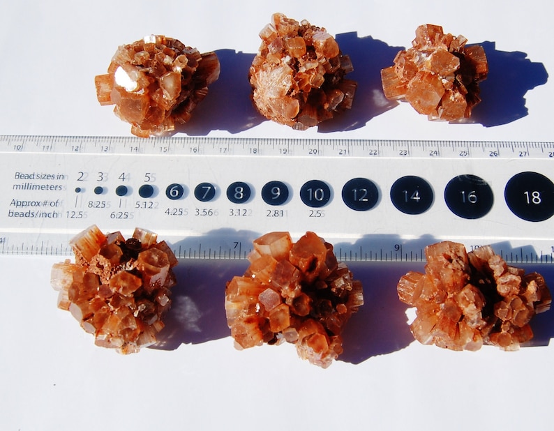 Medium sized Beautiful Aragonite Star crystals Healing stones 3 pieces Circle of Stones crystals Orange crystals