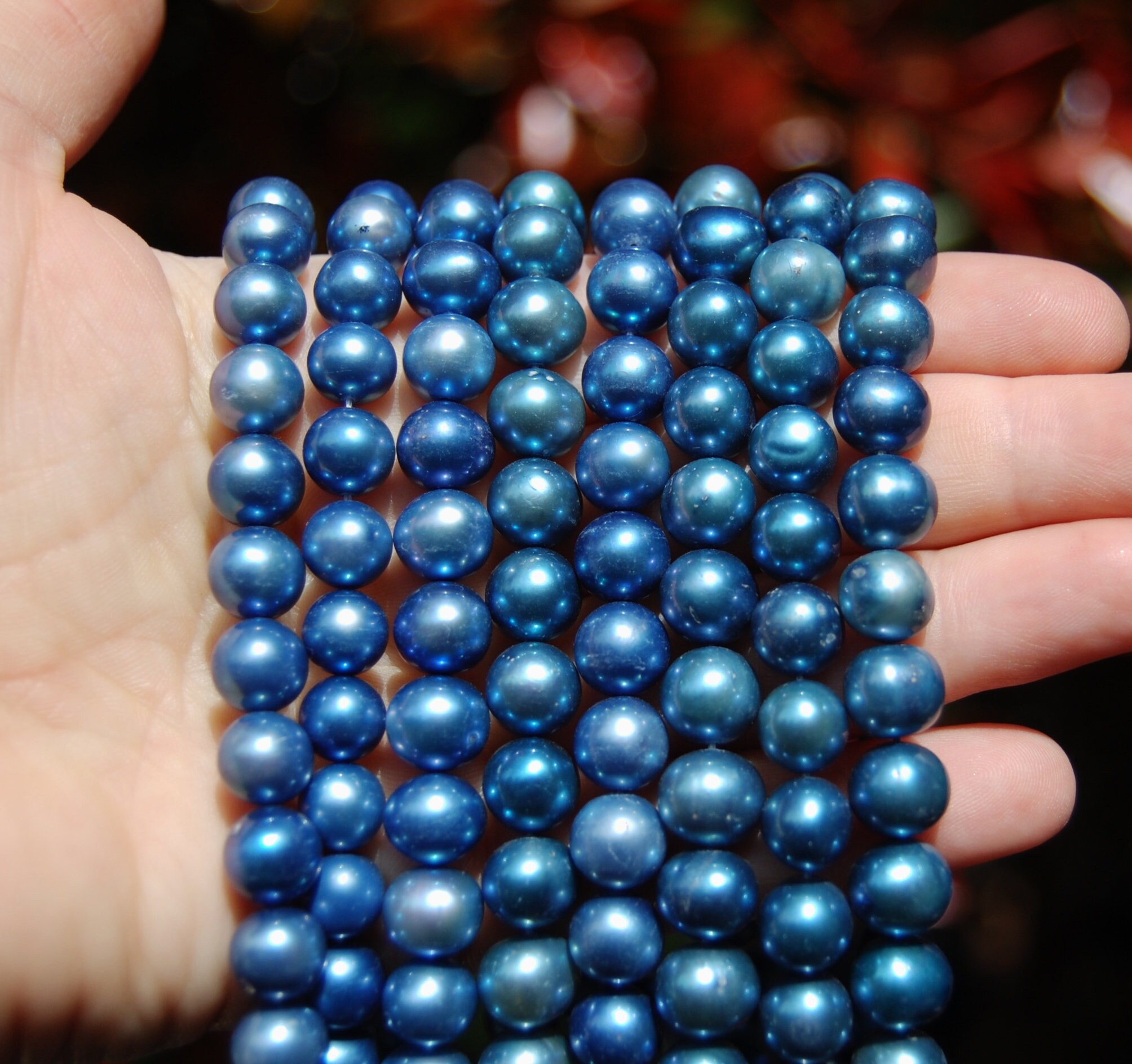 9 mm Fresh Water Pearls Denim Blue Pearls Natural pearls Etsy