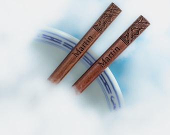 Personalized Japanese Wooden Chopsticks - Custom Engraved Gift - Unique Gift that is Perfect for Sushi Lovers, Wedding Favors or Foodies