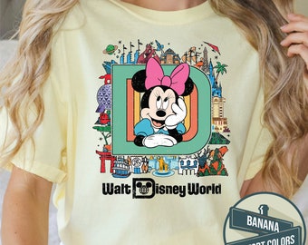 Comfort Colors Vintage Minnie Disneyland Camisa, Retro Vintage Disney Camisa, Camisa Disneyland, Camisa Disneyworld, Camisa a juego de la familia Disney