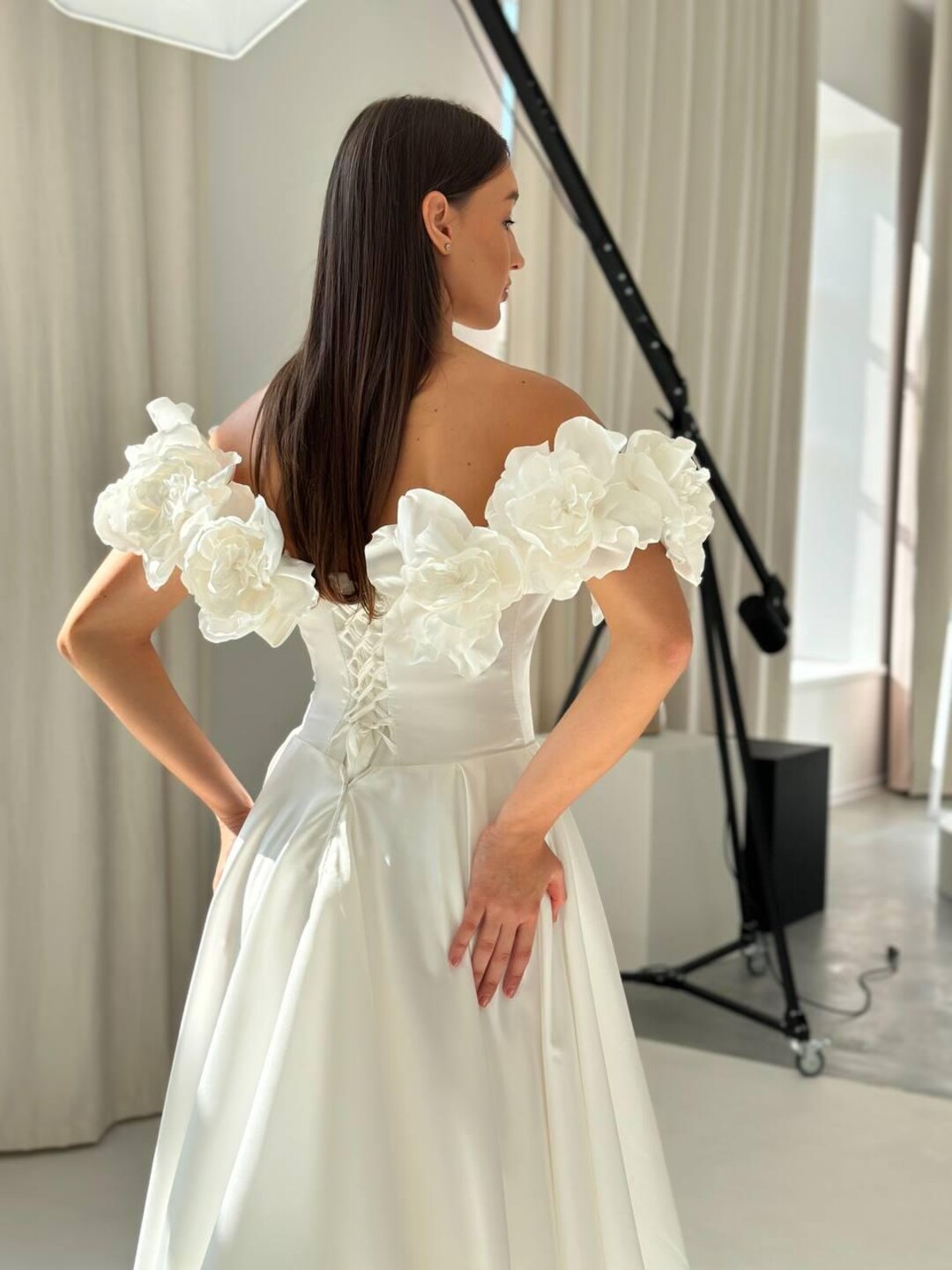 satin boho wedding dress Floral Bridal Dress, Bohemian Bride Gown, Bridesmaid Dress, Romantic Style Baby Girl Bow Birthday FBads_0_WaxingWickedPromoUS Pants Size:37 R brush train