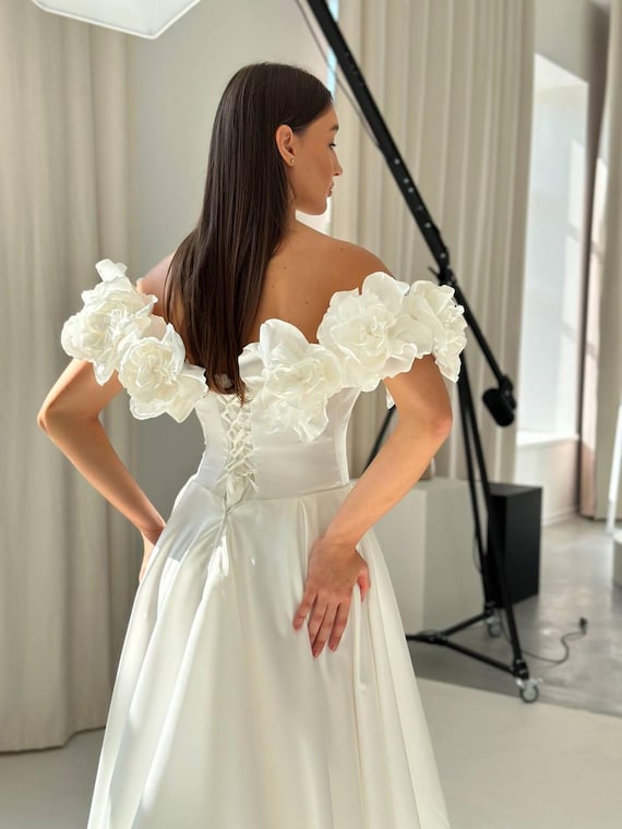 boho satin wedding dress Floral Bridal Dress, Bohemian Bride Gown, Bridesmaid Dress, Romantic Style shirts-tops Perfect For Boho Wedding Colors:burgundy AUMOTED Women Beige Wedges