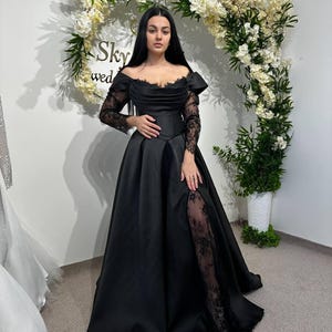 black lace dress etsy Elegant Black Lace Dress