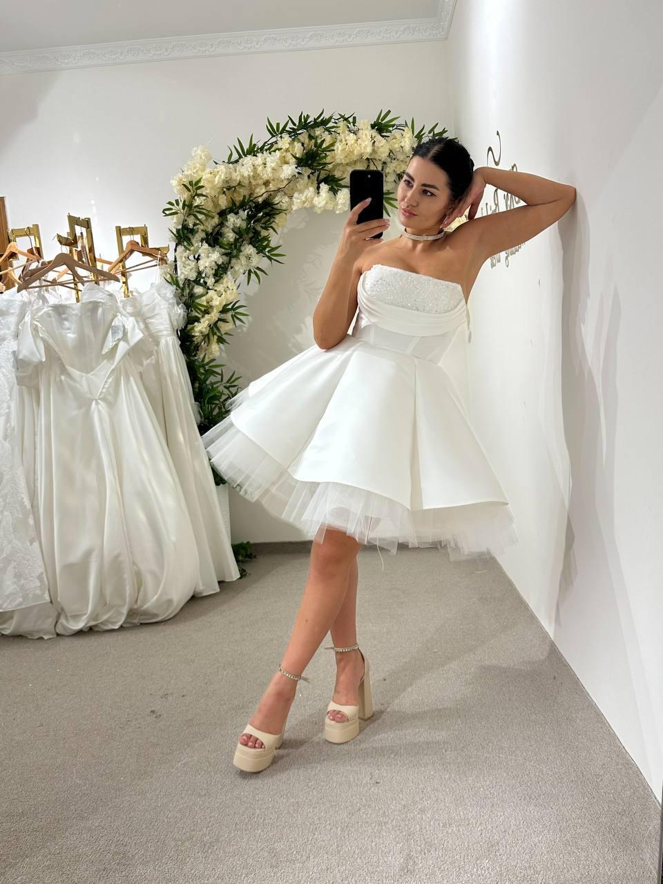 short white dress with tulle skirt A-Line Off Shoulder Tulle White Short Prom Dress, Cute White Homecoming Dress US 12 / White
