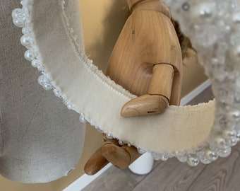 Weißes Perlen-Stirnband Für Damen – Handgefertigt, Elastisch, Für Hochzeit, Braut Oder Besondere Anlässe, Elegantes Haar-Accessoire