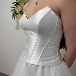 Mikado Fabric Wedding Corset, Christmas Bridal Corset, Pulled Back Design, Stitch Detailed Corset, Wedding Dress Component