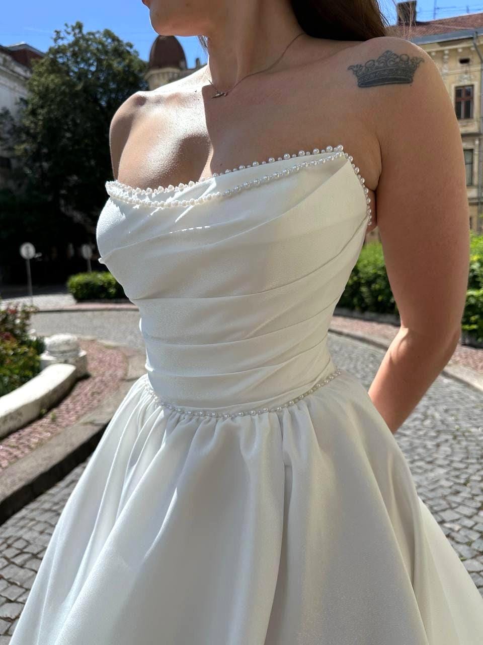 white christmas dresses Fall Mermaid Bridesmaid Dresses V Neck Corset Back – Lisposa main image 0