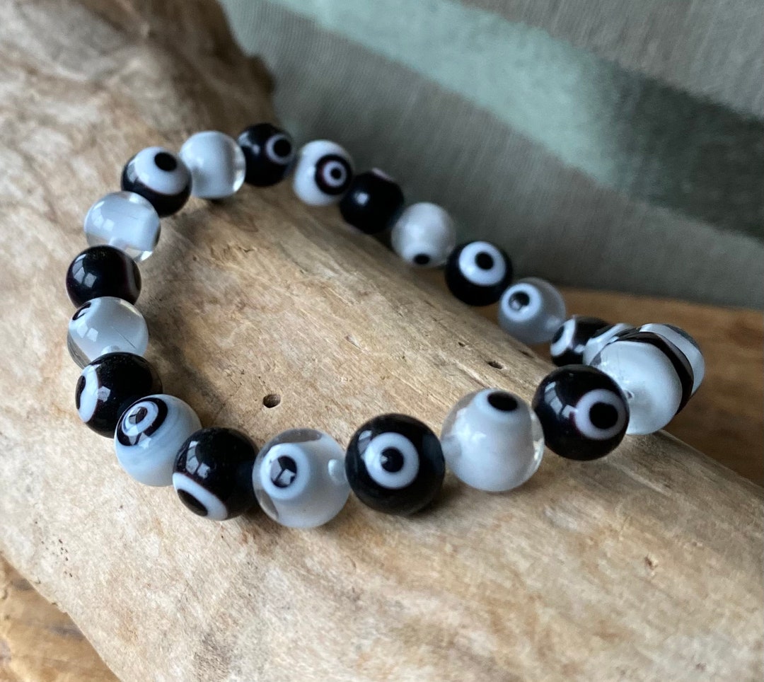 Evil Eye Bracelet, Black and White, Evil Eye Bracelet, Christmas