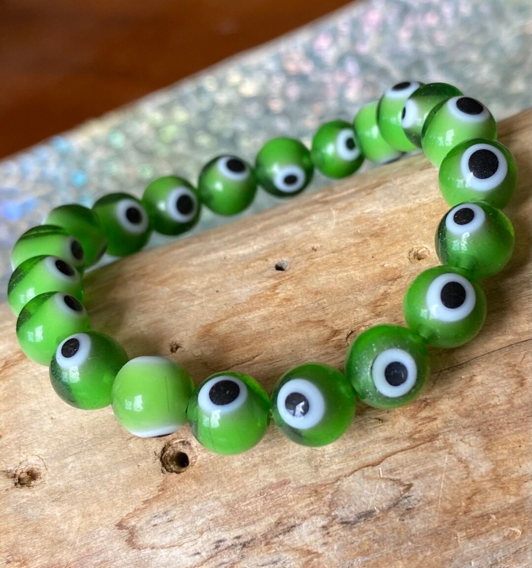 Evil Eye Bracelet, Grass Green Evil Eye Bracelet, Great Christmas