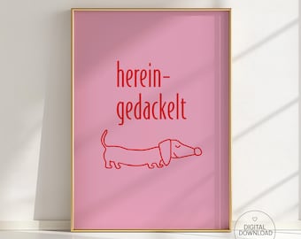 Dachshund Poster, Funny Wall Decor for Sausage Dog Lovers