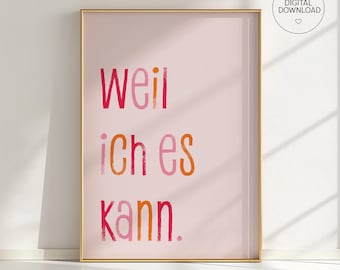 Poster children's room, Because I can, wall decoration, motivation poster, children's room decoration, minimalist wall art, saying poster