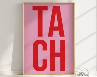 Tach Poster, Bold German Typography Print