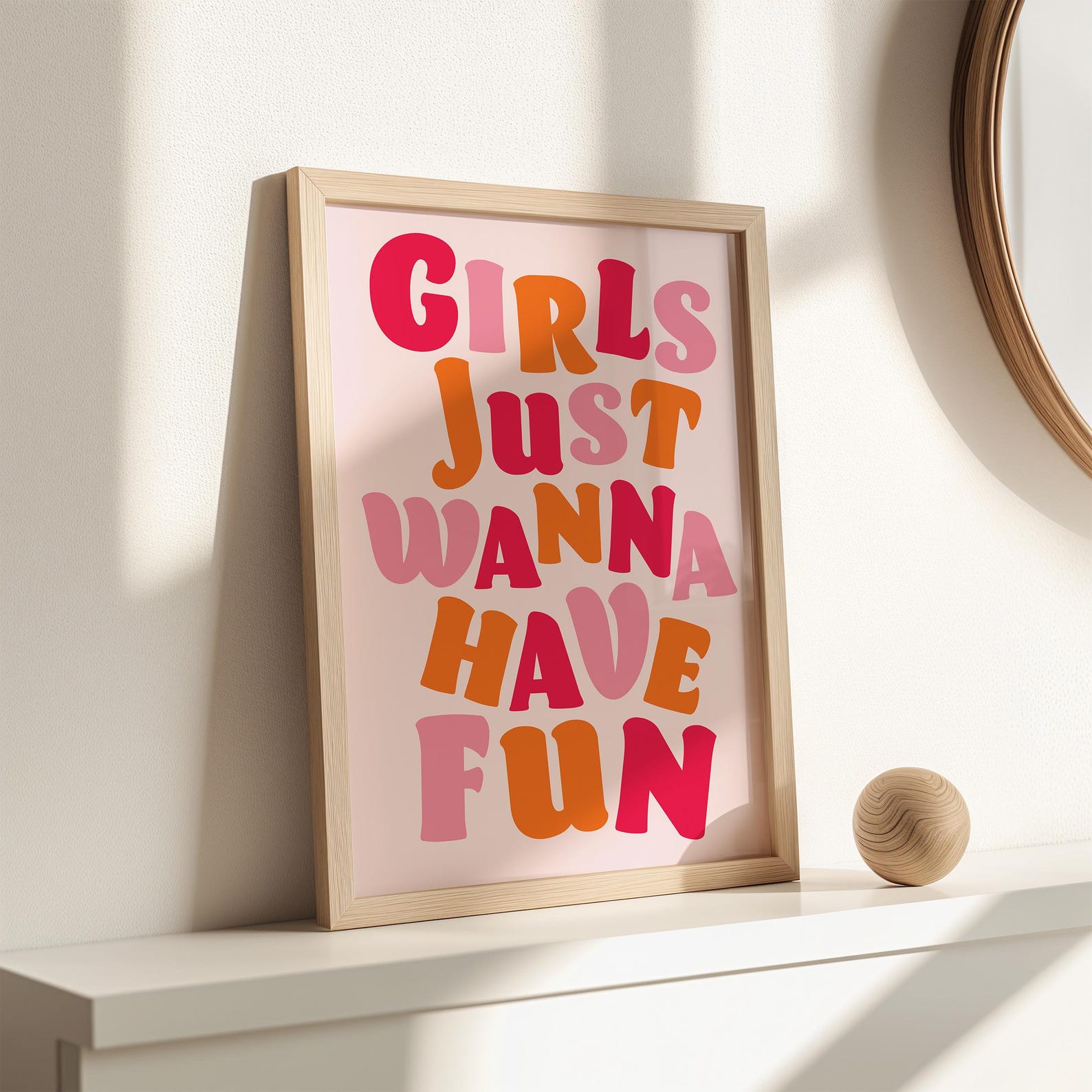 Girls Just Wanna Have Fun Poster – Dopamine Decor Wall Art, Custom ...