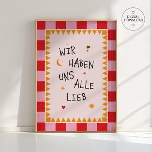 We All Love Each Other - Affirmation Poster – Motivational Quote Print for Kids Room, Nursery Wall Art, Baby Room Decor, Kindergarten Gift