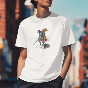 Opossum in knight&#39;s armor unisex tee, castlecore medieval tshirt, Medieval vintage Fantasy Shirt, Knight Lovers, Knticore, knightcore Design