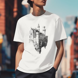 Renaissance castle unisex shirt, castlecore medieval tshirt, Floral Knight tee, castle art fantasy shirt, castle lovers gift