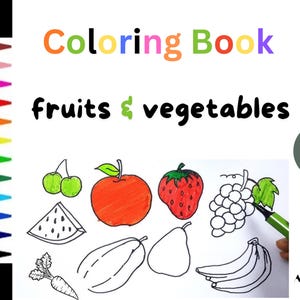 A Fruits & Vegetables Coloring Book 50 Pages PDF