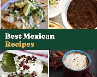 Best Mexican Recipes Cookbook Printable | Authentic Mexican Food Recipes PDF | Enchiladas, Mole & More | Instant Download