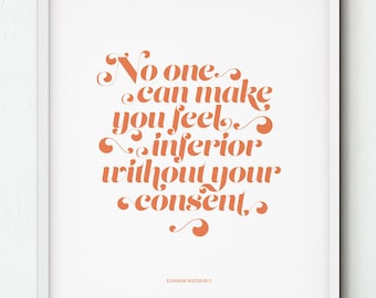 Eleanor Roosevelt quote, Typographic poster, Digital Download, Minimalist decor, Modern art, Large wall art, Poster