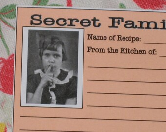 PDF Recipe Cards - Vintage Retro Style - Secret Family Recipe Gift Idea - Instant Download (0xxx-LV)