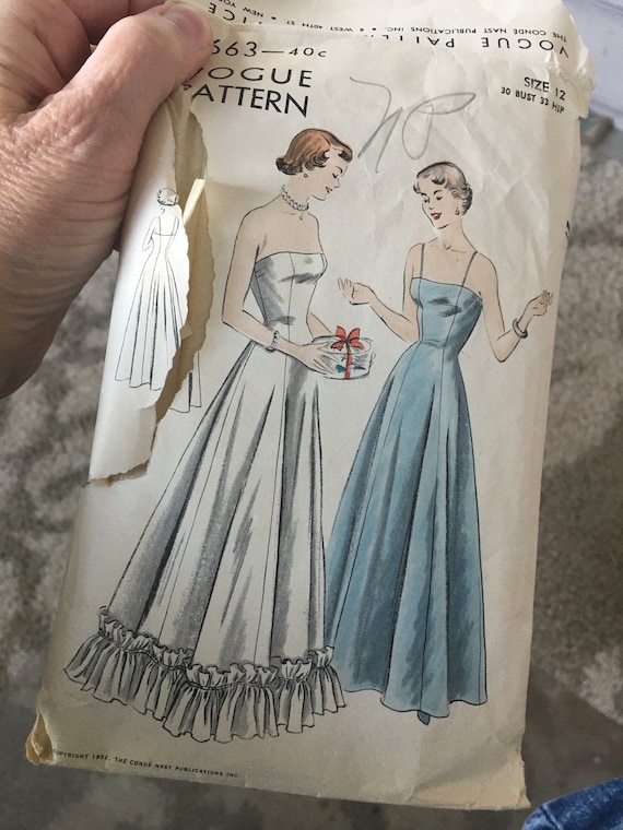 green emerald velvet dress 1990s Vogue Paris Original Givenchy 1046 Sewing Pattern, Evening Dress   Ian Drummond Vintage