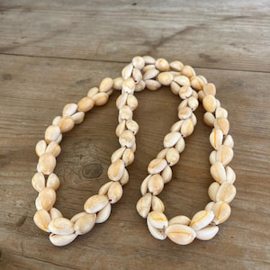 Vintage Hawaiian Cowrie Shell Necklace 32&quot; Continuous 1960s-1970s