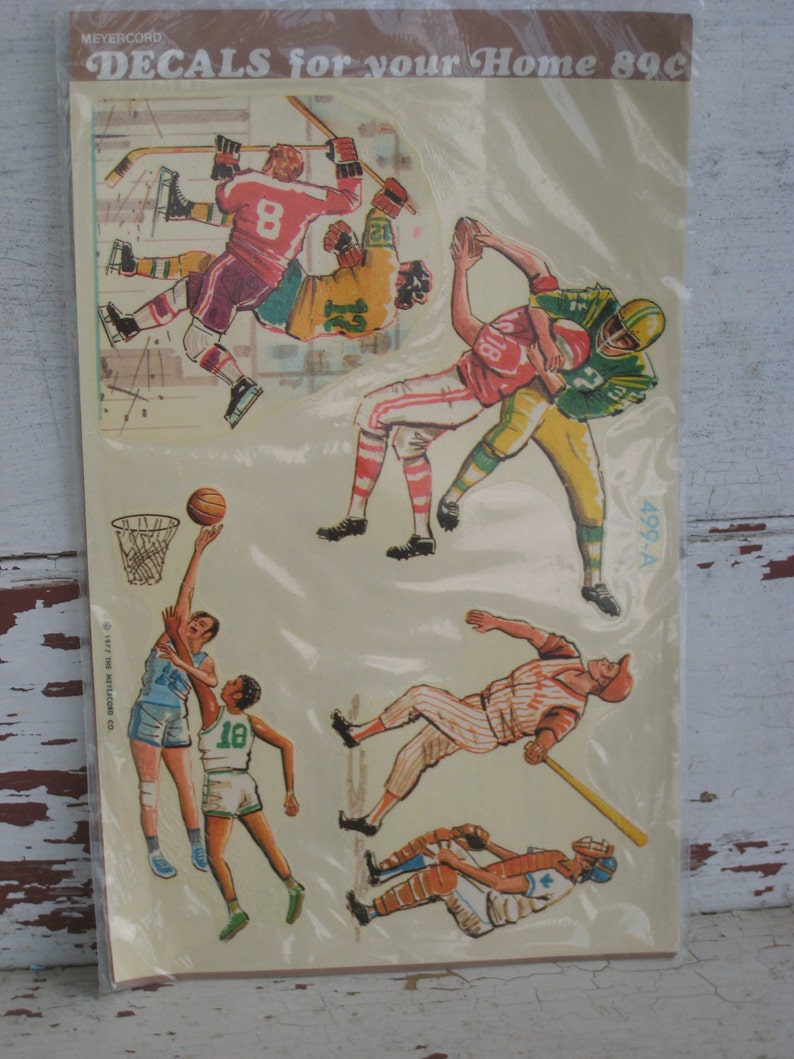 Vintage Meyercord Decals Sports Football Hockey Baseball Basketball 1970s 1673-W image 2