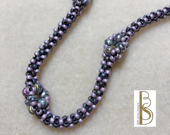 Three Square with a Flair Necklace Tutorial | Cubic Right Angle Weave Variation | Beadweaving PDF