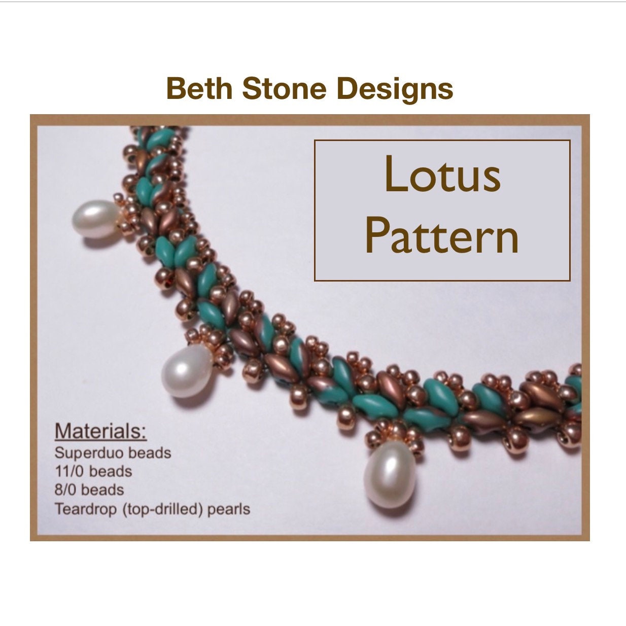 Lotus Necklace a beadweaving tutorial by Beth Stone for Superduo beads