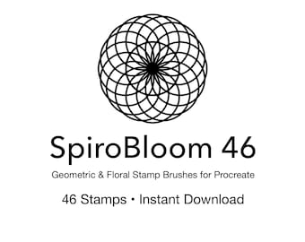 SpiroBloom 46 – Geometric & Floral Stamp Brushes for Procreate