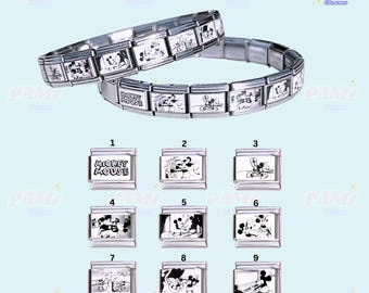 1928 Mickey Mouse Steamboat Willie Italian charm- Fits all 9mm classic Italian charms  minimalist simple bracelet