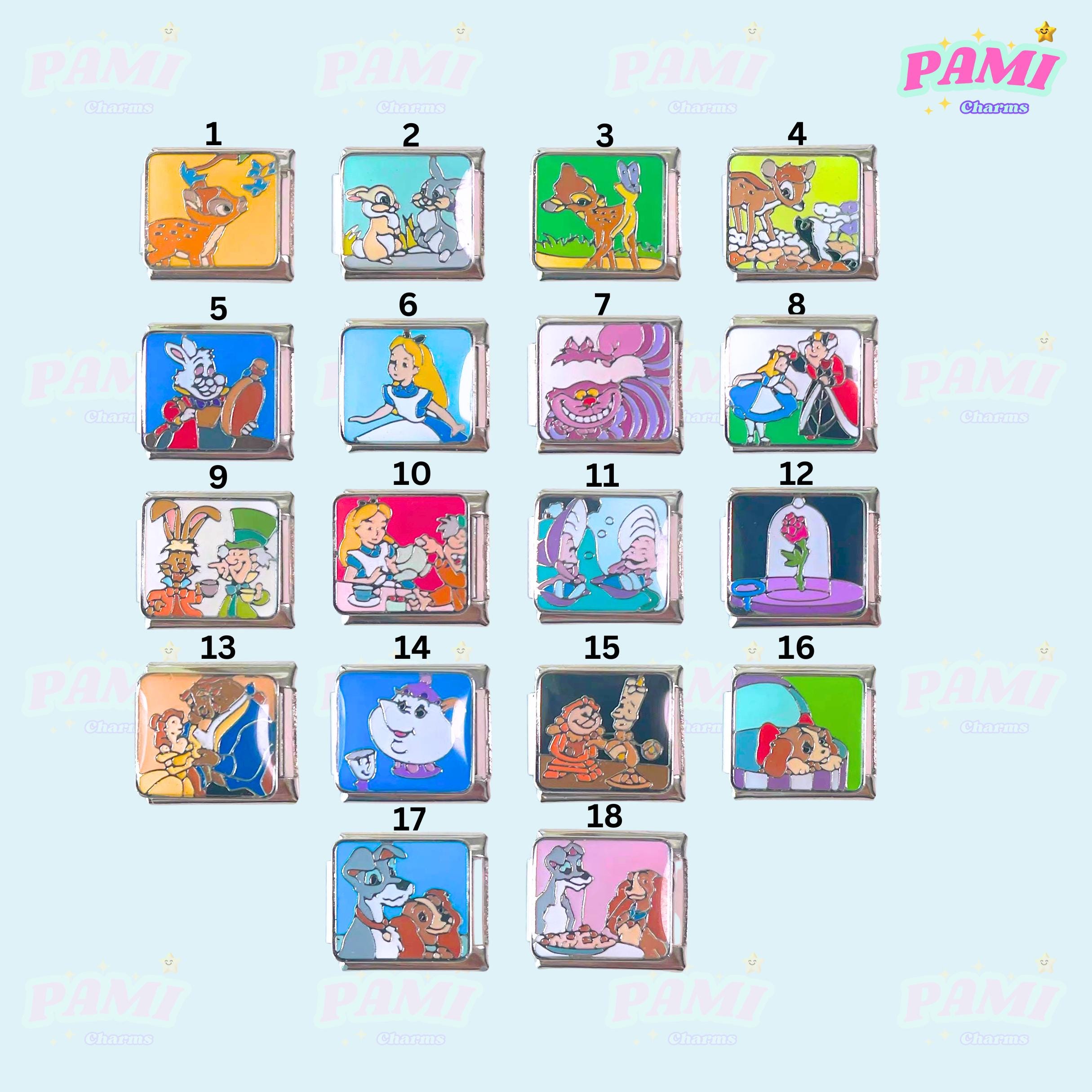 Vintage Disney Style Cartoon movie Italian charm Modular- Fits all stainless steel 9mm bracelet